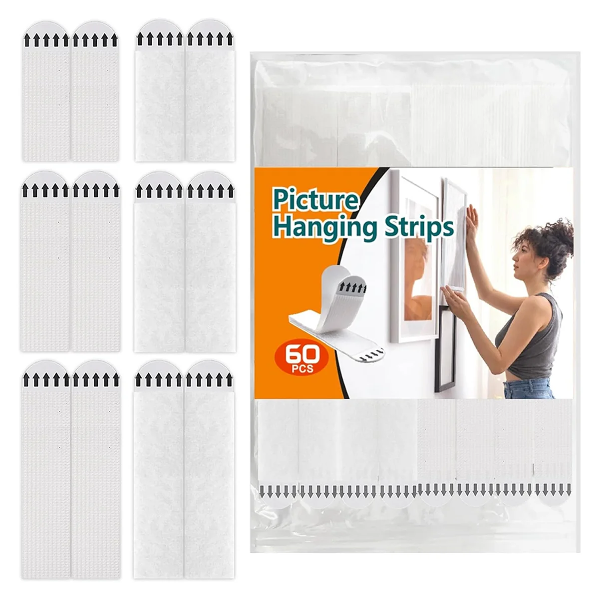 36 Pairs (72 Items) of Photo Frame Special Stickers for Wall Hanging Without Punching and Double-Sided Magic Stickers