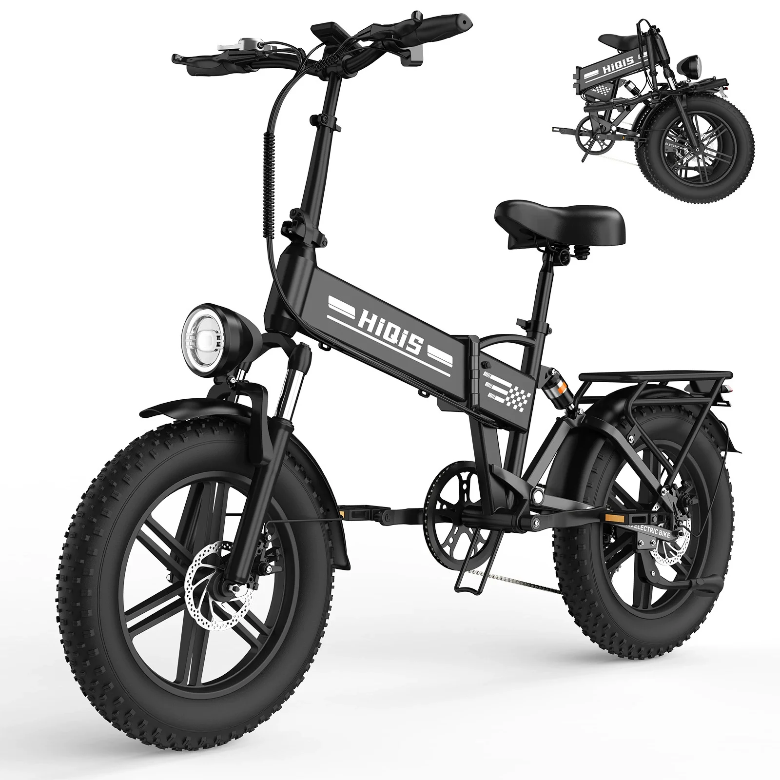 Electric bicycle E20 1000W motor 48V40AH battery electric bike 20in tires foldable suitable for camping city ​​commuting e-bike image 4