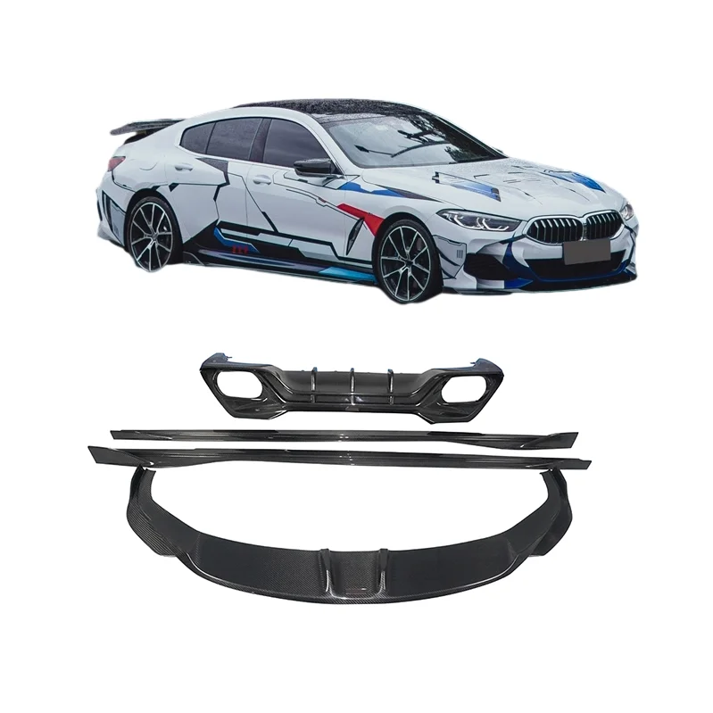 

Carbon Fiber Fibre Bodykit Fit For 8 Series G16 840 Front lip Splitter Rear Diffuser Side Skirt Body kit 2019-2023