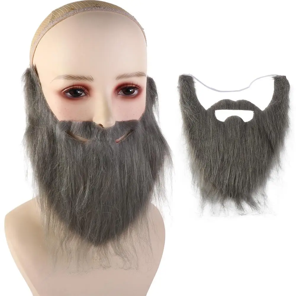 Kunstmatige baard Realistische nepbaard Lange pluis Nepbaard Halloween nep-snor Gesimuleerde snor Halloween-kostuum