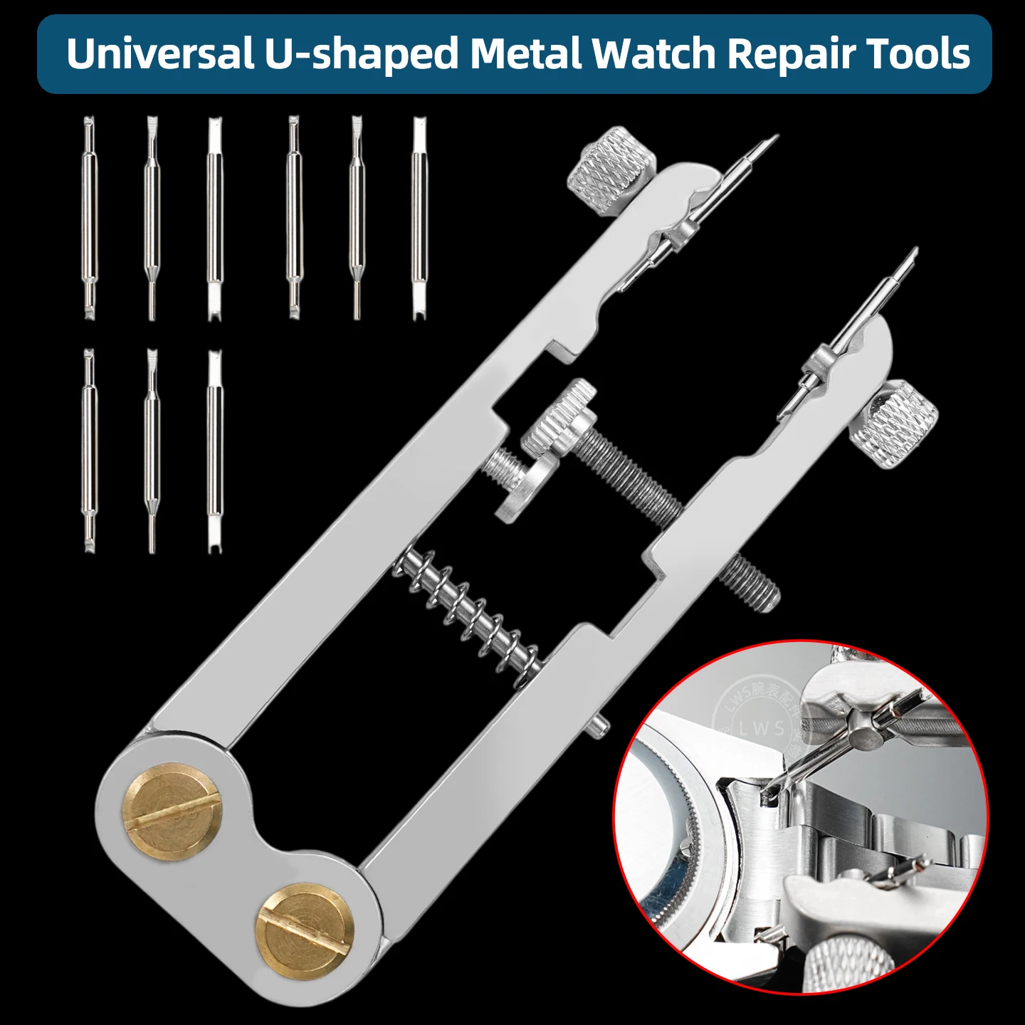 

Универсальные U-образные металлические инструменты для ремонта часов: новые плоскогубцы для пружинных стержней, съемник пружинных осей, инструмент для снятия и замены ремешков часов