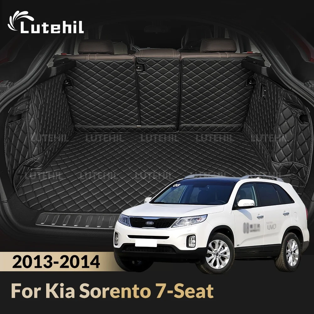 Cargo Liner For Kia Sorento 7-Seat 2013 2014 Car Trunk Mats Carpet With Backrest Protectors Cargo Mats Accessories Waterproof