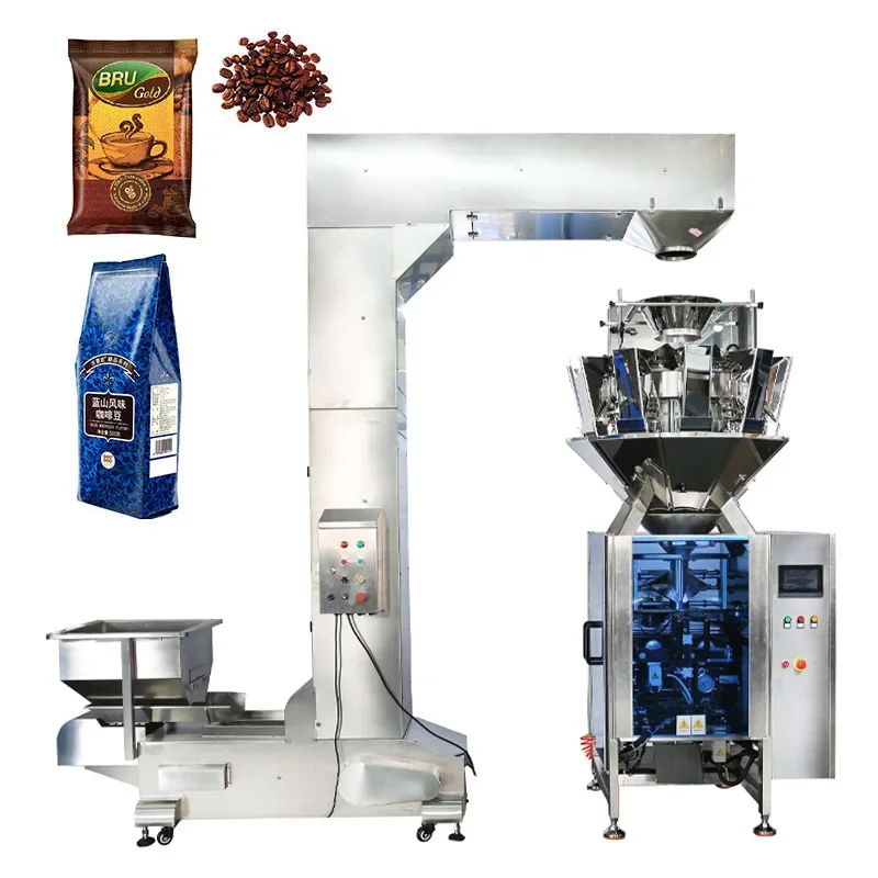 Vertical high speed automatic quantitative particle candy snack food sealing filling packing vffs weighing and packaging machine