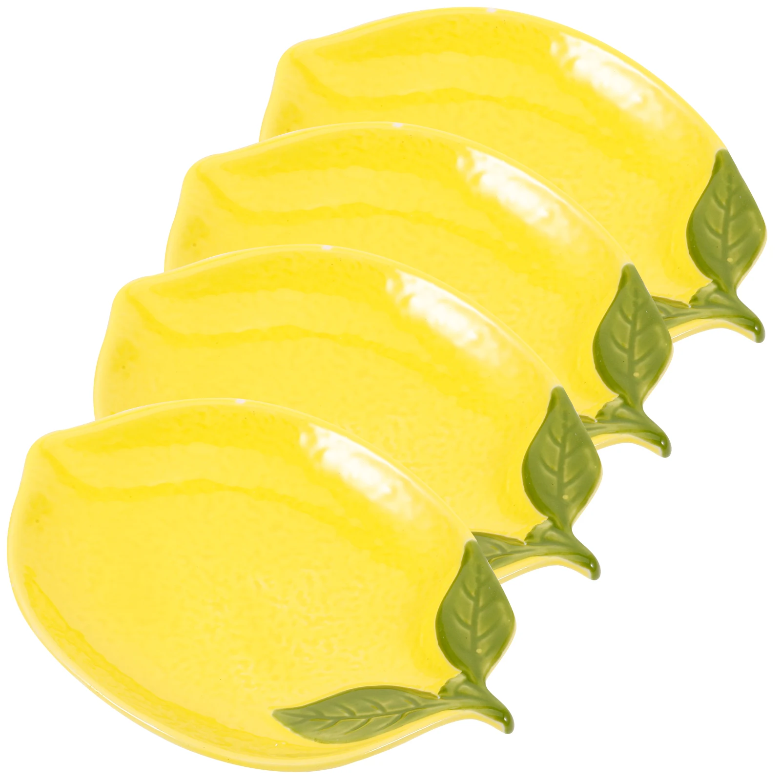 

4 Pcs Salad Bowl Lemon Tableware Adorable Creative Ceramic Fruit Food Yellow Serving