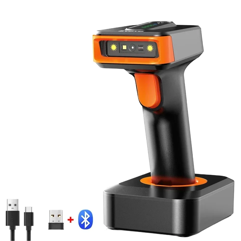 Eyoyo 2D Bluetooth QR Code Screen Reader With Base 3-in-1 Wireless Barcode Scanner 2500mAh Battery With Power Level Indicator