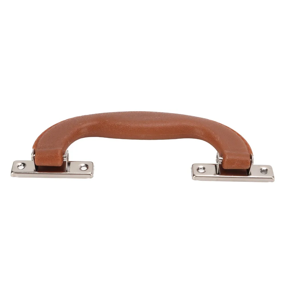 Vintage Suitcase Handle Brownish Black Trunk Pull Handle Sturdy Durable Imitation Leather Plastic Luggage Handles Briefcase