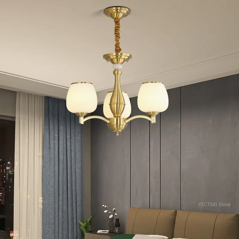 

GHJUYIOL Vintage rural living room pendant light, antique bronze color, simple modern bedroom, living room, dining room light