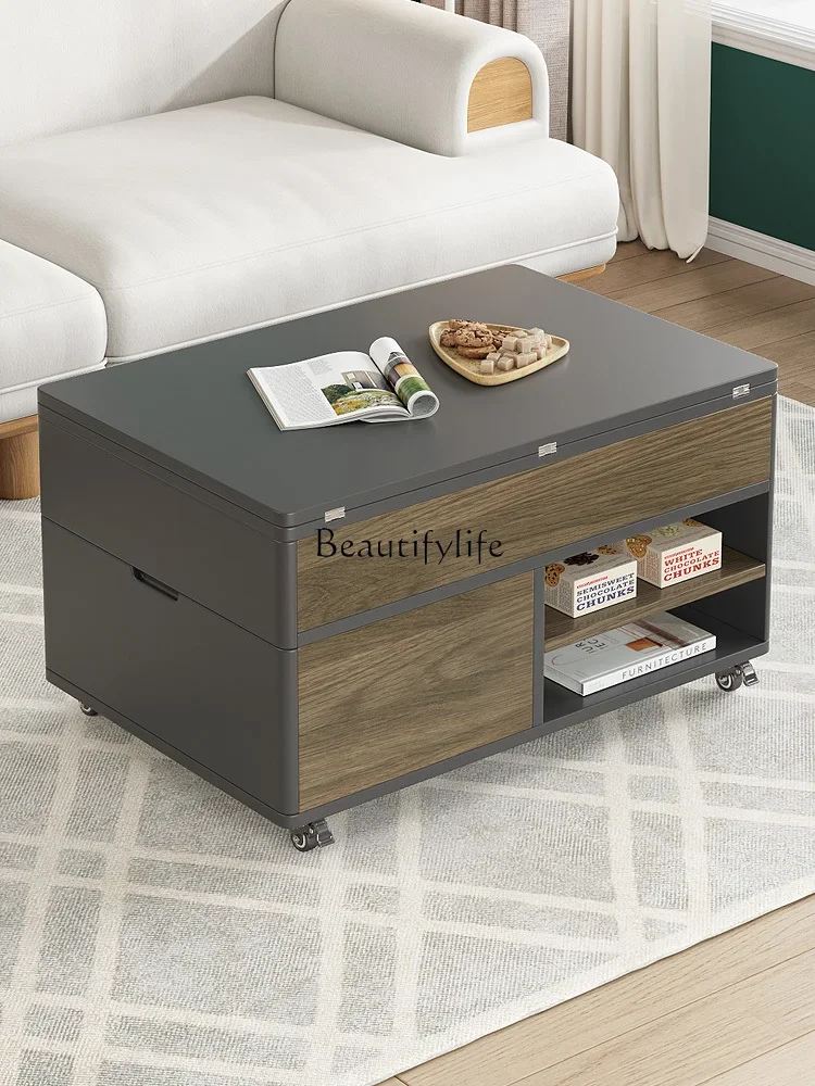 

Multifunctional lift coffee table dual-purpose creative living room furniture simple small apartment folding dining table