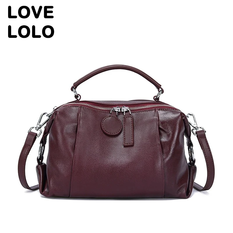 

Genuine Cow Leather Shoulder Bag for Women Soft Natural Cowhide Tote Luxury Designer Crossbody Purse High Quality Handbag