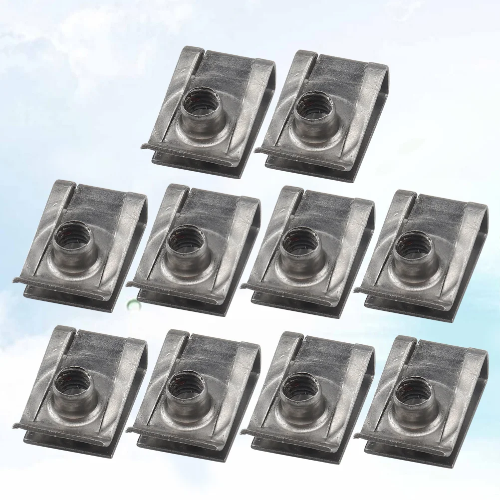 

10Pcs U Nut Fasteners High Strength Manganese Steel Clips for Motorcycle Fairing Bodywork Panel Trim Panel Bumper Fixing