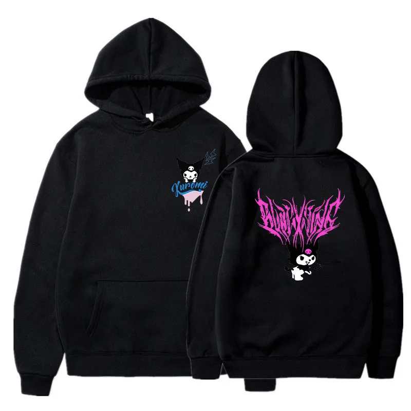 Y2k New in Funny Cartoon Kuromi Sanrio Hoodies Women Harajuku Cute Anime Sweatshirt Manga Streetwear Hoody Female