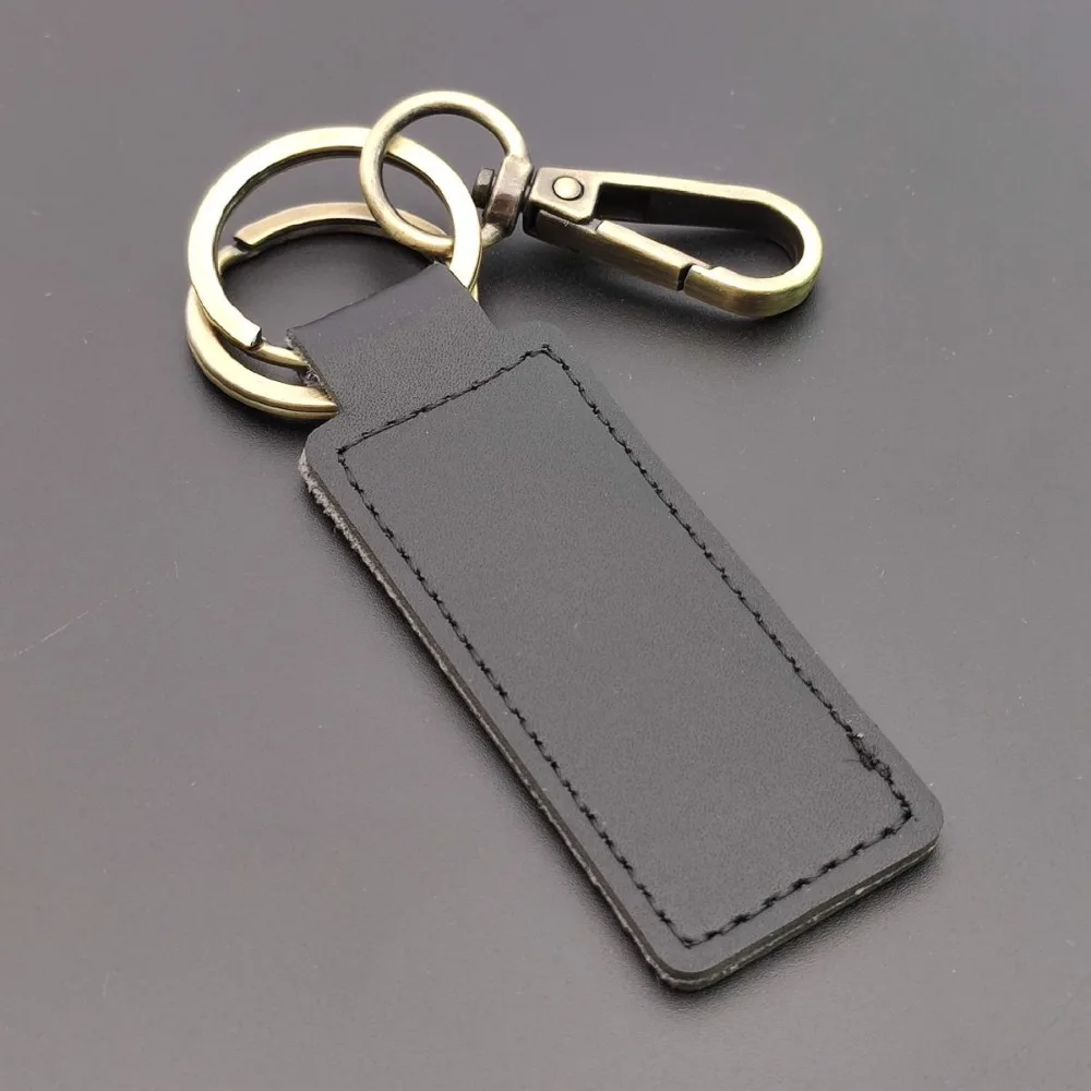 Aangepaste logo PU lederen retro sleutelhanger lasergraveren autosleutelhanger personaliseren ring hotel bedrijf naam sleutelhanger creatief cadeau