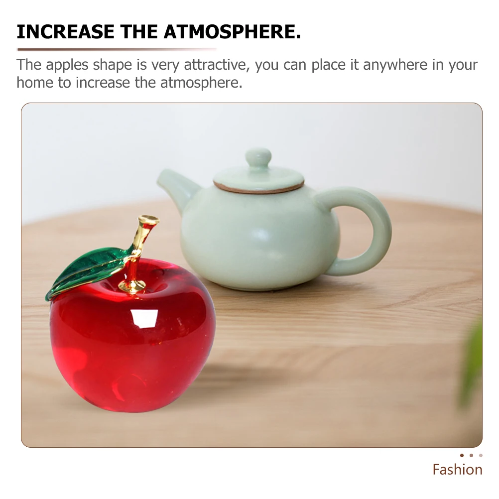 

2Pcs Decoration Crystal Paperweight Car Interior Desktop Crystal Fruit Ornament Decor Gift