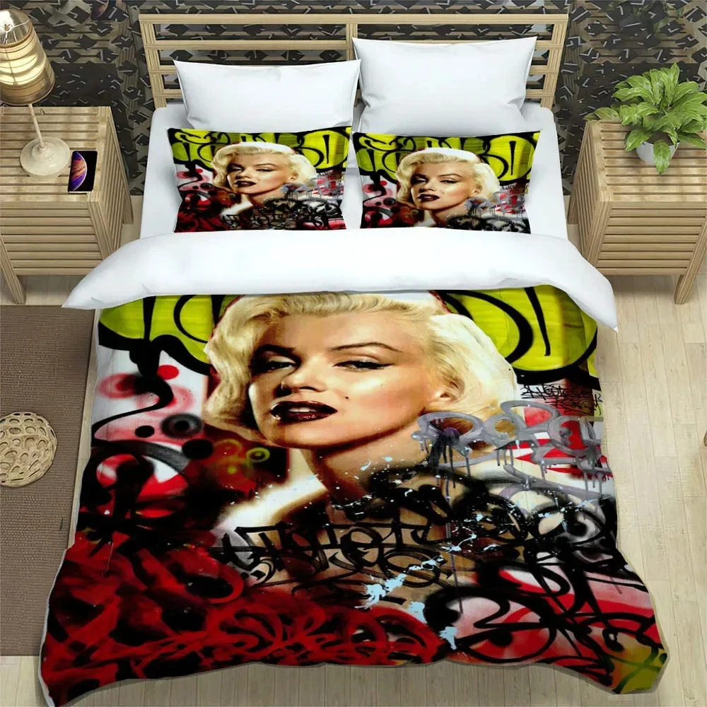 

3D Print Marilyn Monroe Bedding Set Duvet Cover Bed Set Quilt Cover Pillowcase Comforter king Queen Size Boys Adult Bedding Set