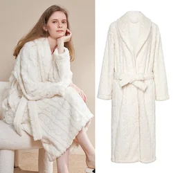 Microfiber White Womens Plush Spa Bath Robes Female Long For Women Fuzzy M L XL