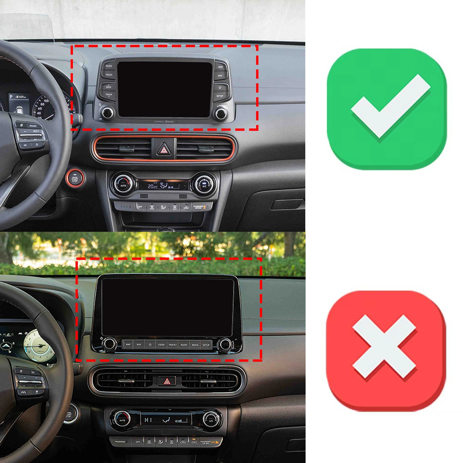 for Hyundai Kona 2017-2019 2020 RHD LHD Anti-Shake Screen Base Phone Holder Mount Stand ​​ Dedicated Car​​ accessoires