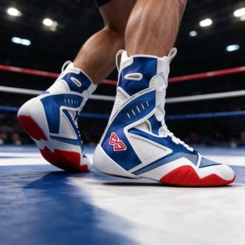 2026 New Luxury Wrestling Boots Men Non-Slip Men Boxing Sneakers Men Big Size 46 Fighting Shoes High Top Man Gym Training Shoe