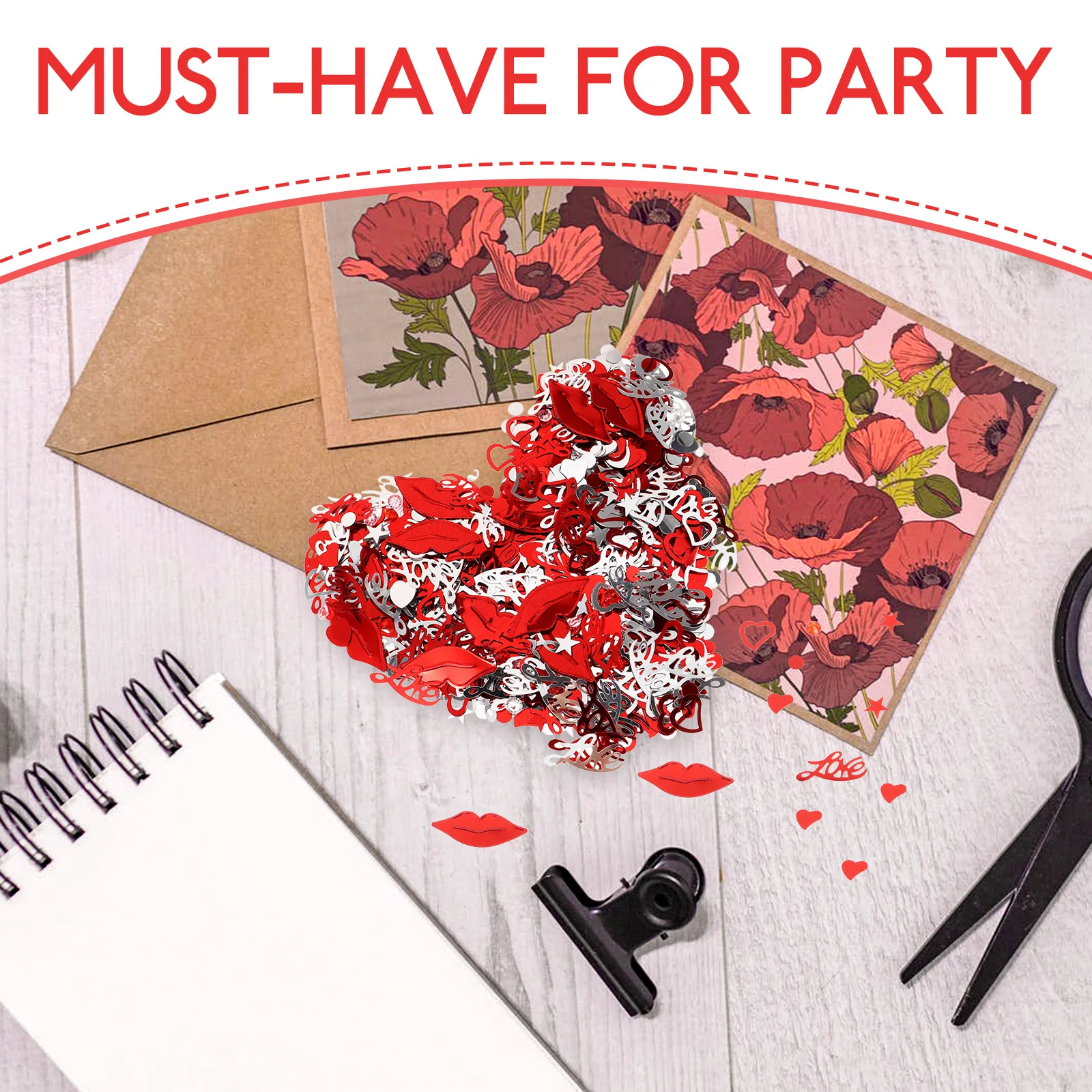 

1 Bag Shiny Decorative Confetti For Wedding Anniversary Valentine'S Day Party Table Decoration Multifunctional Festive Confetti
