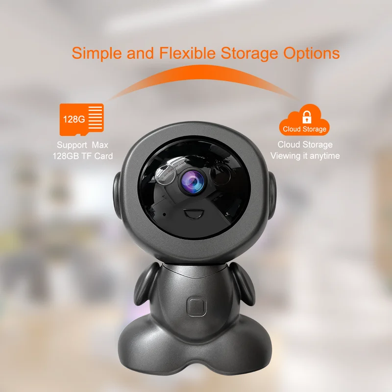 1080P 2MP WiFi PTZ Indoor Security Camera with 360° Pan Tilt Baby Monitor Two-Way Audio Infrared Night Vision And Motion Detecti