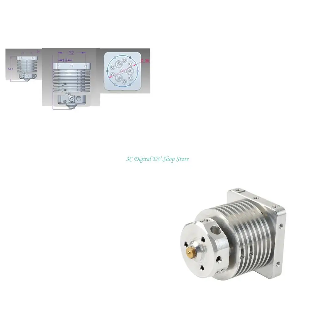 

E74D 12V/24V Aluminum Hotend Bowden Extruder for MK8 Nozzle For 3D Printer Accessories 0.4/1.75mm Multicolor Filament