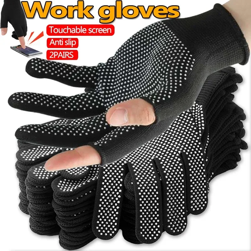 AliExpress UK New Fingerless Gloves Non Slip Nylon Work Mittens For Sliding Screen Outdoors Cycling Driving Sports