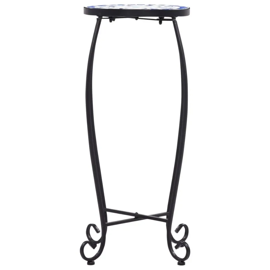 طاولات فسيفساء 3 قطع سيراميك أزرق وأبيض #5