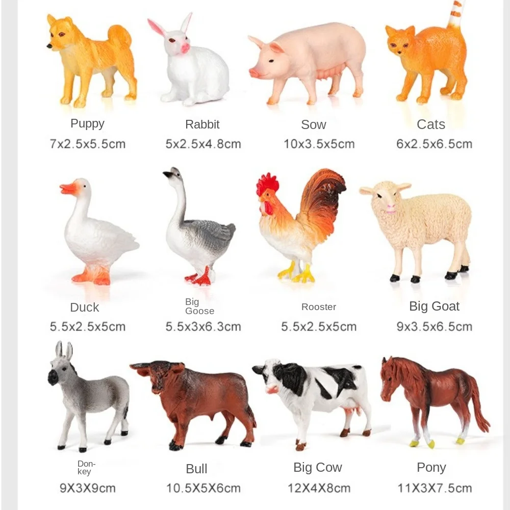 Simulation Farm Animal Model Toy Poultry Realistic Animal Action Figures Science Education Lifelike Animal Figurines Collection