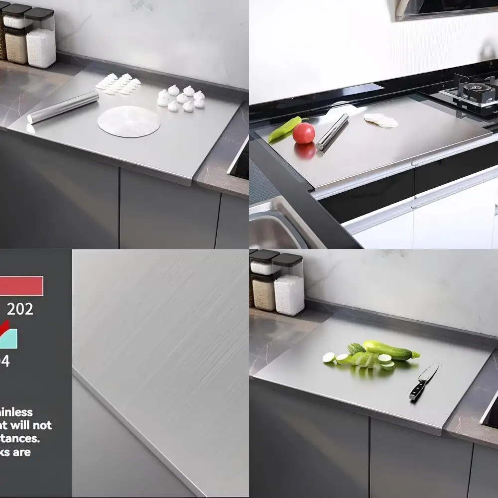 

Разделочная доска из нержавеющей стали премиум-класса с кромкой — идеально подходит для мяса, фруктов, овощей, хлеба и выпечки