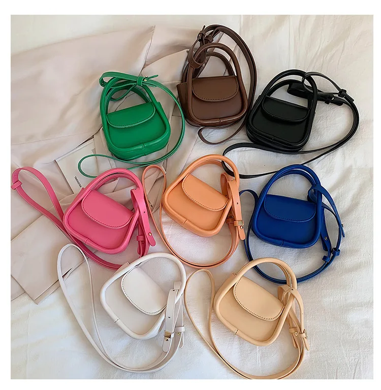 Fashion Designer Mini Shoulder Bags Solid Color for Women Cute Handbags ​PU Leather Cross Body Bags Lipstick Small Storage Bags