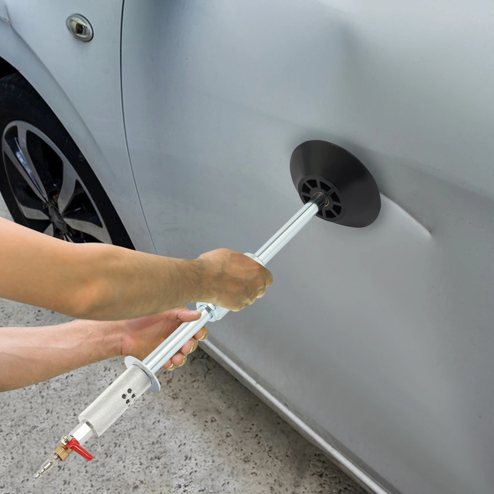 [Herramienta extractora de abolladuras] Martillo extractor de abolladuras neumático de aire - Acero - Para reparación de abolladuras de automóviles - Durable 3 ventosas