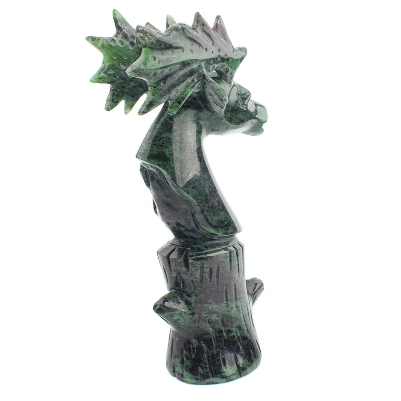 High quality Exquisite Hand Carved Crystal Craft Semi Precious RUBY ZOISITE Statue Deer Head ls Gift