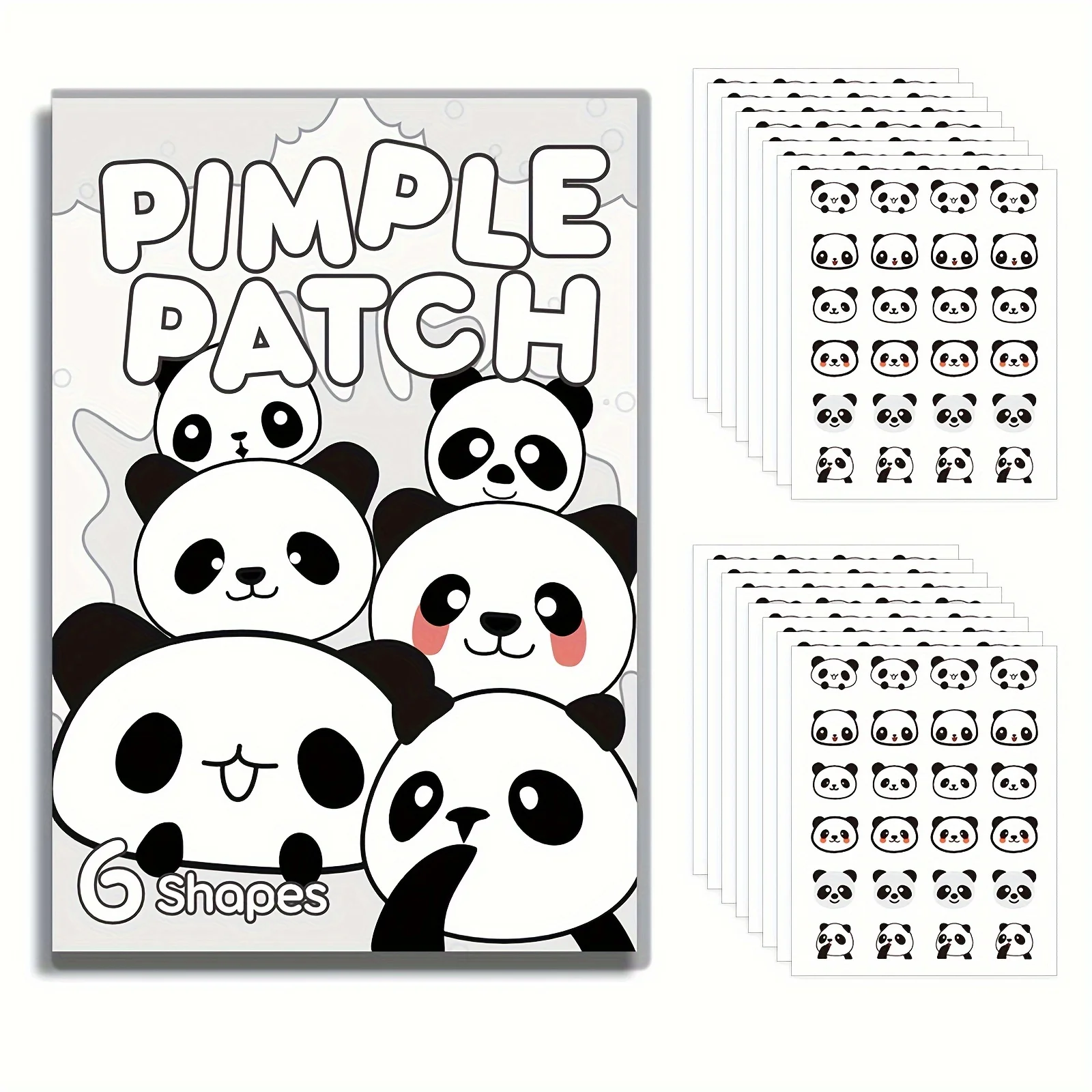 24pcs Cute panda sticker Invisible Acne Patches - Hydrocolloid Spot Marks Blemishes Covering Solution - Quick Fix for Pimples.