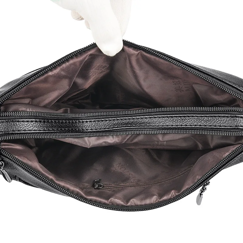 New Arrival Female Shoulder Bag Large Capacity Solid Soft Leather Multi-layer Cross-body Bag Holiday Gift For Women
