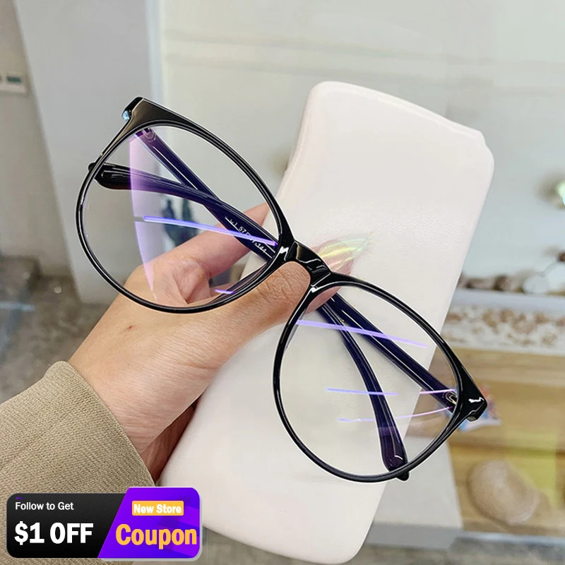 Anti Blue Light  Computer Glasses Women Transparent Round Frame  Eyewear Blue Light Blocking Glasses Optical Spectacle Eyeglass