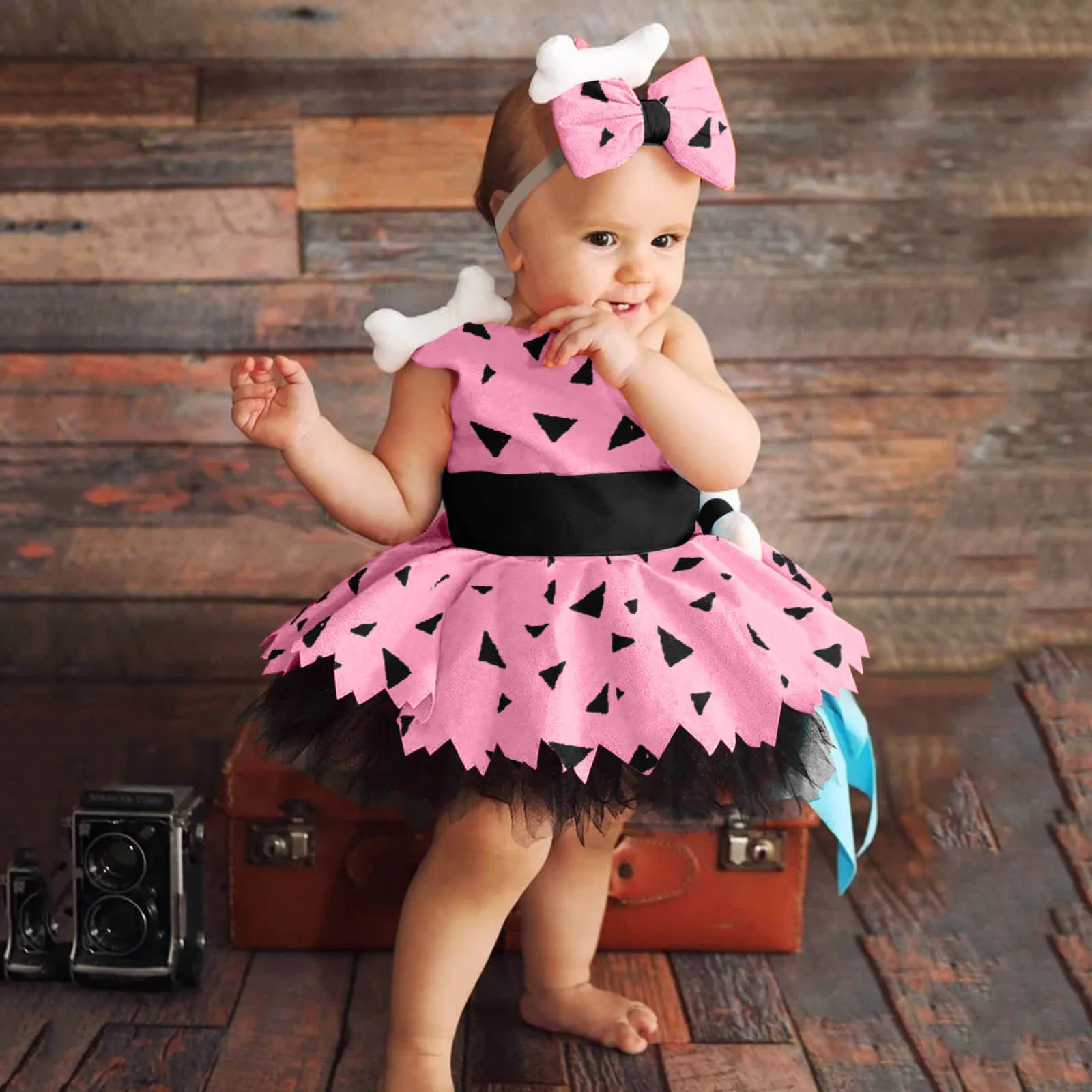 Children Halloween Costume Toddler Baby Girl Fancy Carnival Party Tutu Dress Caveman Cosplay Kids Halloween Dress Up Clothing