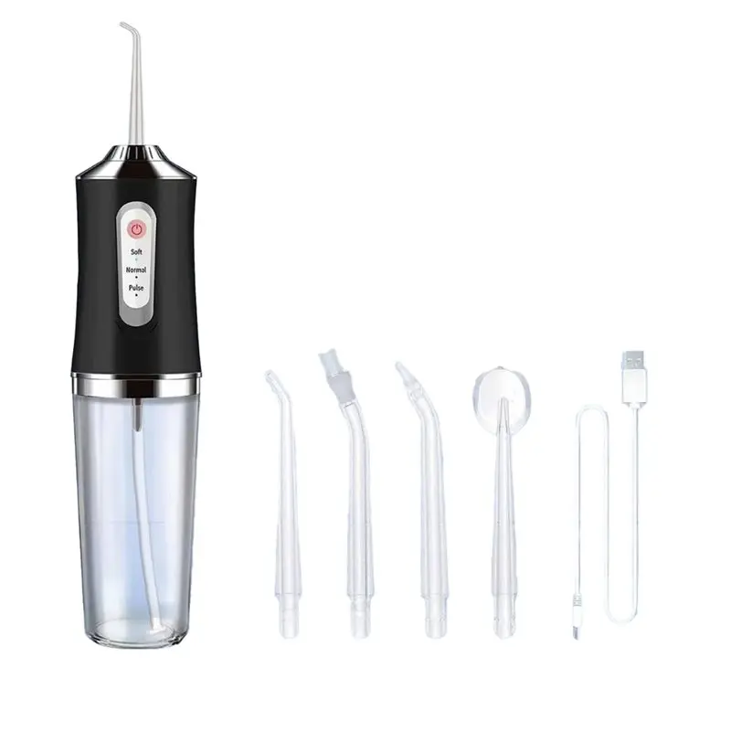 B01C-Cordless Water Flosser,3 Modes, 4 Nozzles-Rechargeable, IPX7 Waterproof, Ideal For Travel And Home Use(Black)