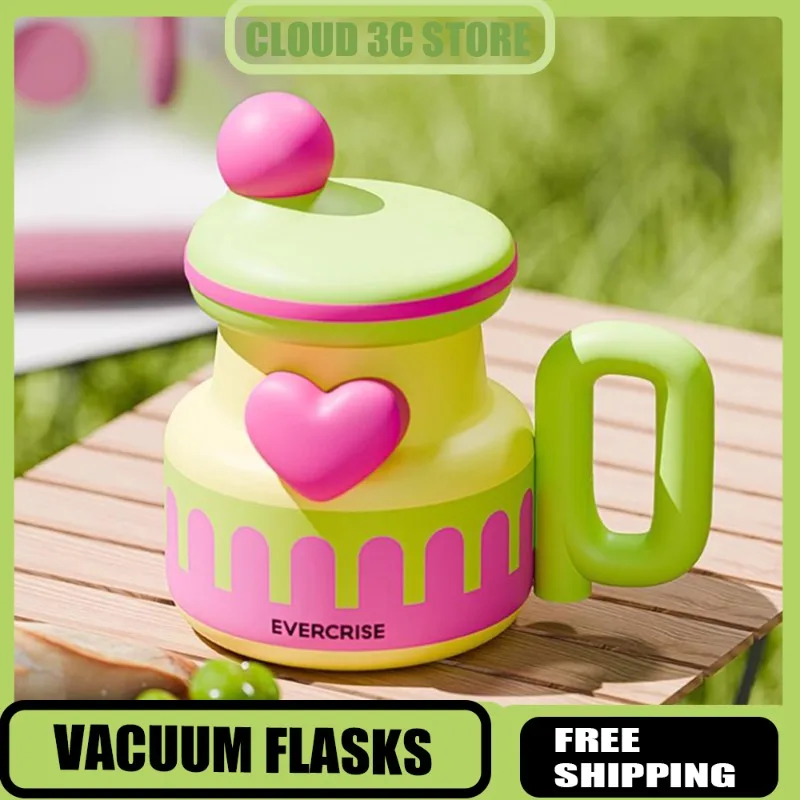 

Evercrise 950ml Stainless Steel Insulated Water Bottle Large Capacity Thermos Cup with Straw Cute Drinking Cup Birthday Gifts
