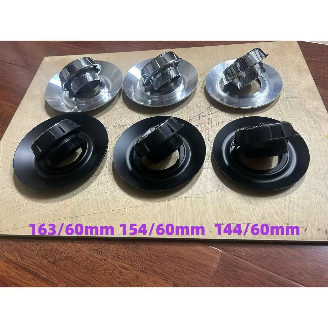 1-teilige hochwertige 144/60mm 154/60mm 163/60mm Aluminium-Auto-Emblem-Radnabenkappen-Abdeckung, separates Teil für Stern-Logo