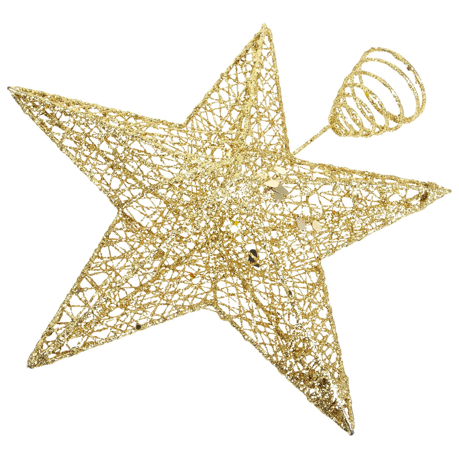 

Golden Christmas Tree Decorations Treetop Star naments Hollow Design Iron Wire Festive Elegant Shimmer Warm Romantic Holiday