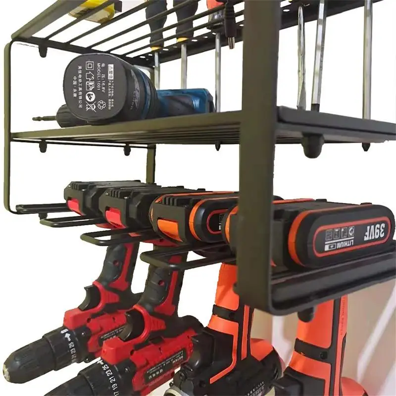 Power Tool Organizer for Tool Storage,Drill Holder Wall Mount Tool Storage Rack Heavy Duty Metal Tool Shelf Garage Storage Rack