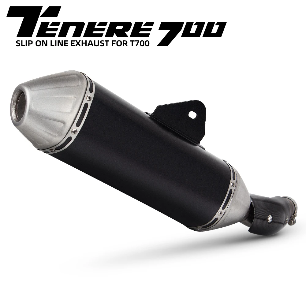 For Yamaha Tenere 700 T700 Escape Modify Slip-on Motorcycle Exhaust System Muffler Carbon Cover Tail Pipe Connect Original Line