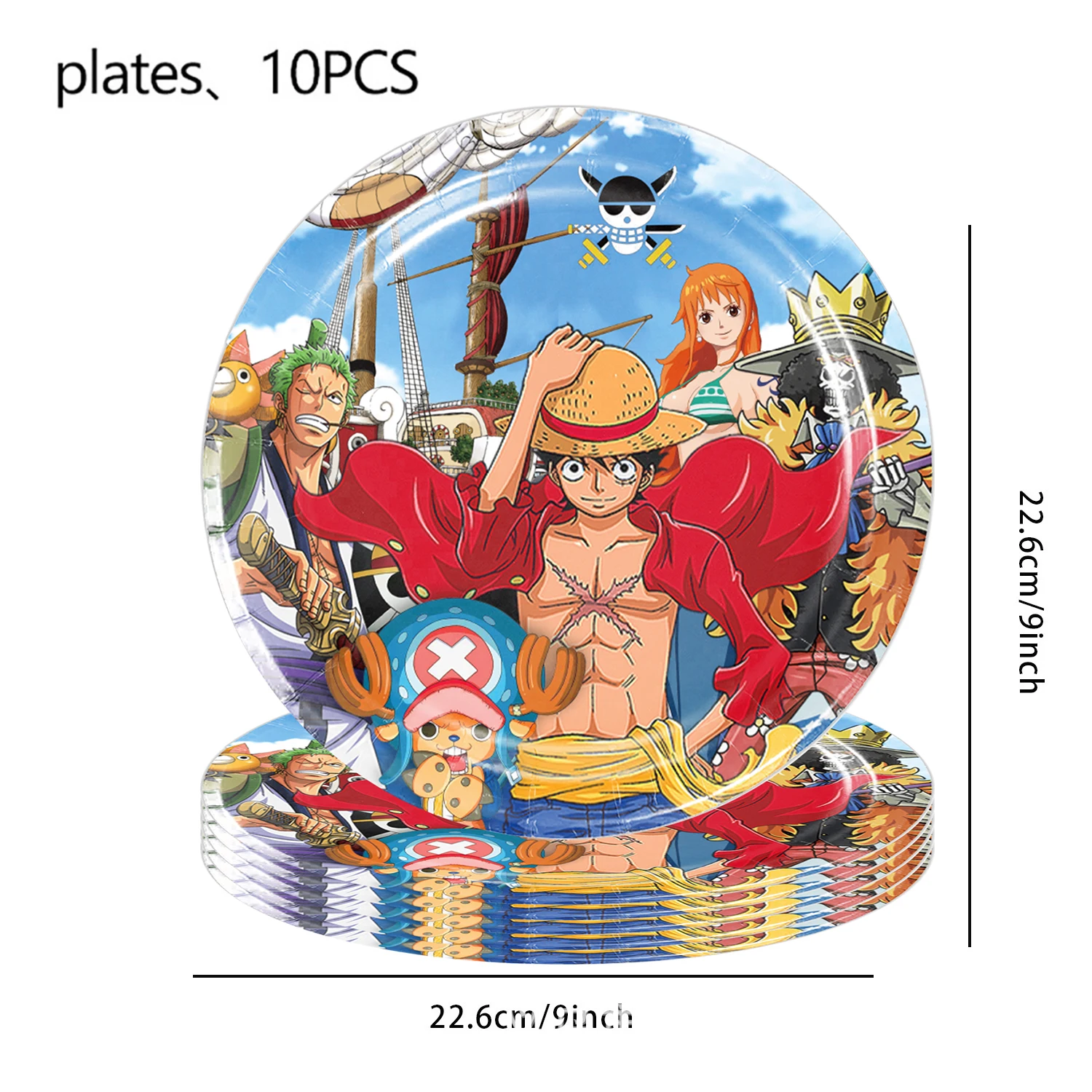 One Pieces Theme Boys Favors Cups Plates Happy Birthday Party Napkins Decoration Events Supplies Anime Pirate Balloons Backdrop