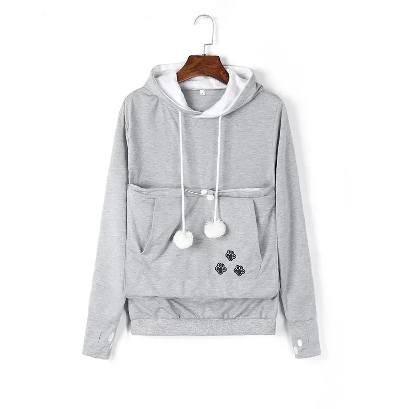 Katzenliebhaber-Hoodies mit Tasche, Hunde-Hoodies für Haustiere, lässige Känguru-Haustierpfoten-Pullover, Kuschel-Sweatshirt mit Tasche, Tierohren-Kapuzenpullover – Detail 8