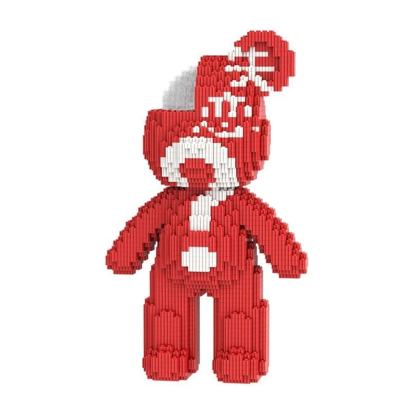 32Cm Heart Bear Tiny Particles Building Block Assembly Educational Toys Boys and Girls Brain Birthday Anniversary Gift Ornament
