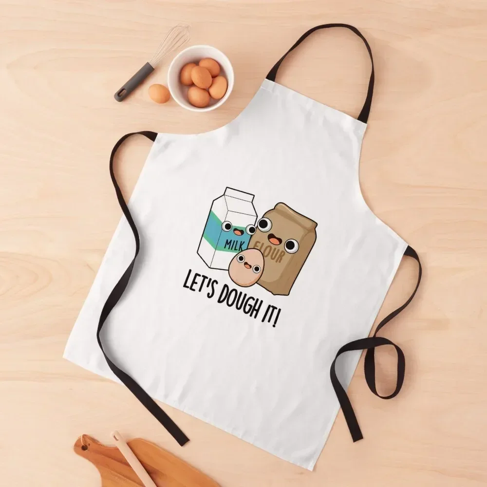 

Let's Dough It Cute Baking Pun Apron For Kitchen cook wear Customizable Apron