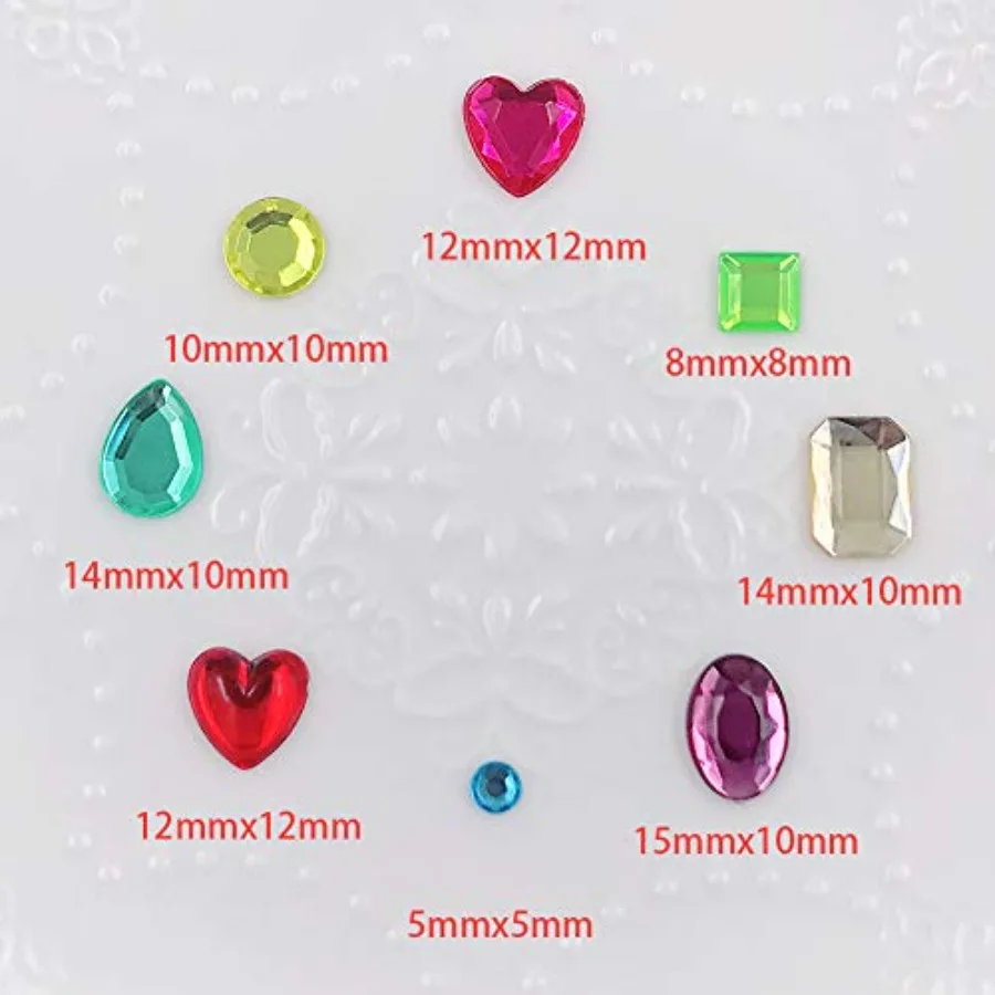 365pcs Round Jewels Stickers Gem Stickers Rhinestone for Crafts Sticker Gems Self Adhesive Bling Jewels, Multicolored