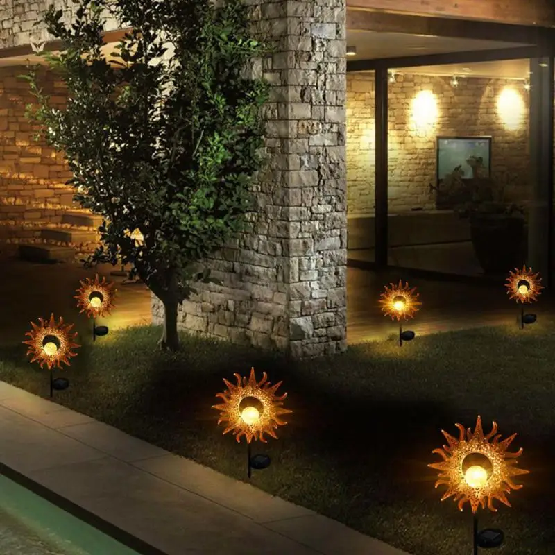 Moon Shape Lawn Lamp Light Sensing Solar Lamp Decorative Light Landscape Lights Retro For Home Garden Led Lighting Ground Light