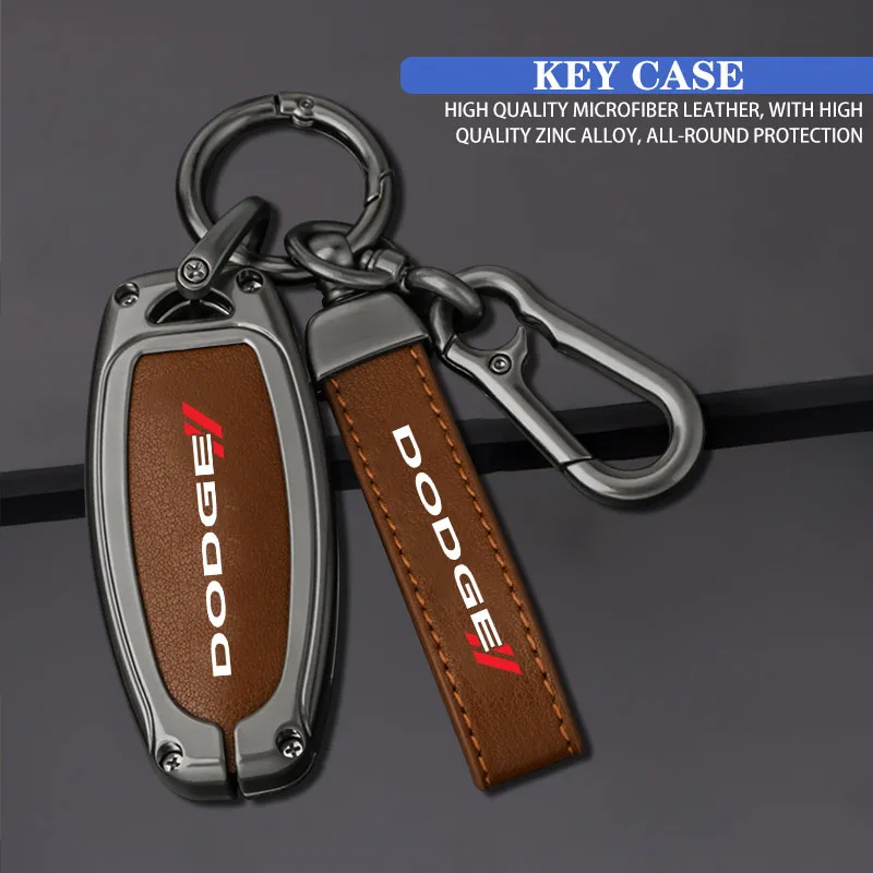 Car Multiple colors Luxury Car KeyChain Genuine Leather Key Chain Pure Color Buckle for Dodge CHALLENGER DART NITRO RAM SRT SXT