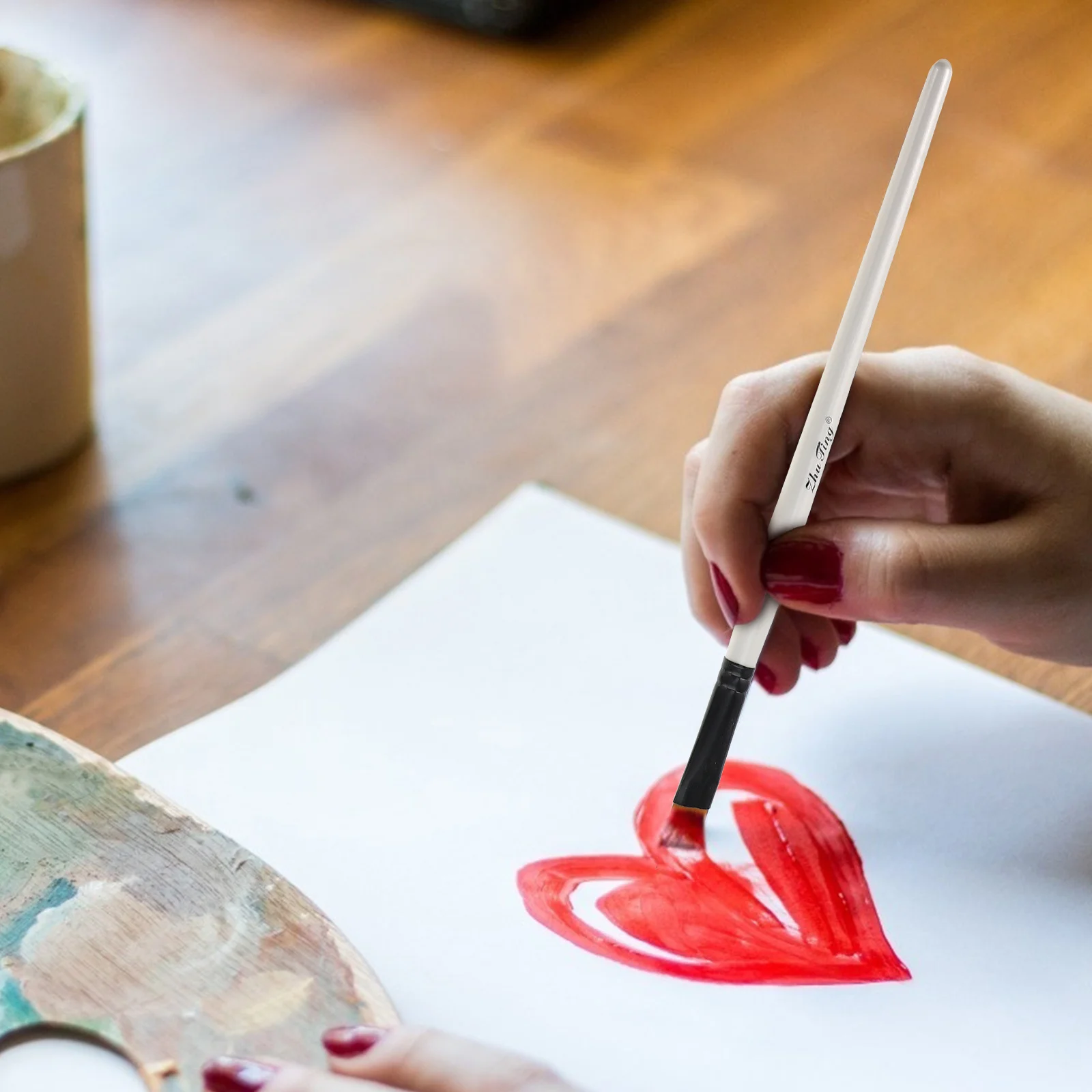 مجموعة فرش ألوان مائية احترافية مكونة من 10 قطع، مصنوعة من الخشب الآمن والمتين لفرشاة طلاء الألوان المائية الزيتية