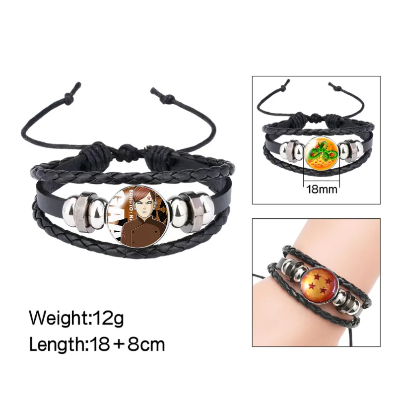 Naruto Sharingan Lederarmband Anime Cosplay Punk gewebtes Seil Armband Unisex Student Geschenk Retro-Stil handgefertigter Schmuck